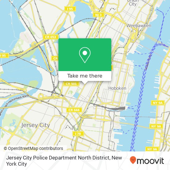 Mapa de Jersey City Police Department North District