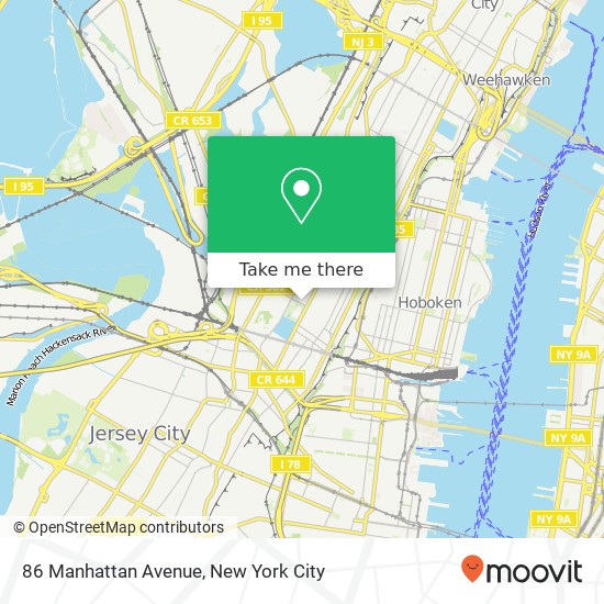 86 Manhattan Avenue map