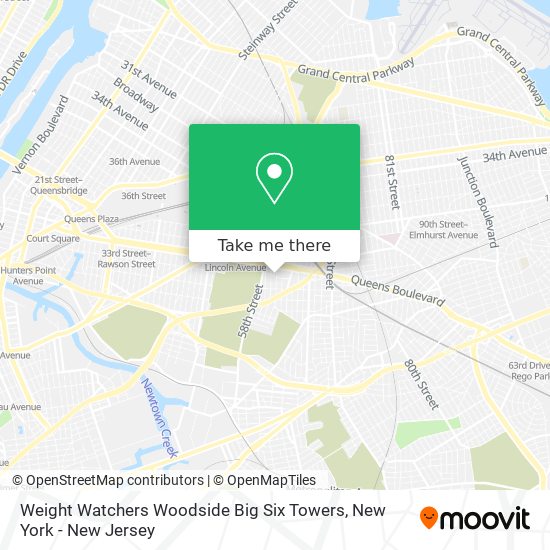 Weight Watchers Woodside Big Six Towers map