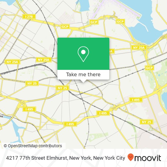 Mapa de 4217 77th Street Elmhurst, New York