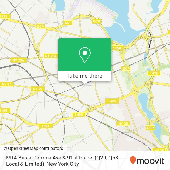 Mapa de MTA Bus at Corona Ave & 91st Place: (Q29, Q58 Local & Limited)