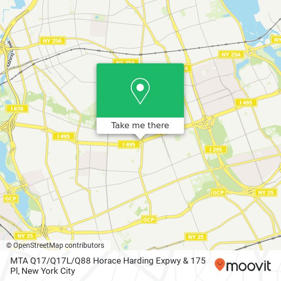 MTA Q17 / Q17L / Q88 Horace Harding Expwy & 175 Pl map