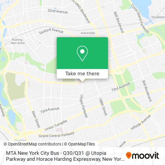 Mapa de MTA New York City Bus - Q30 / Q31 @ Utopia Parkway and Horace Harding Expressway