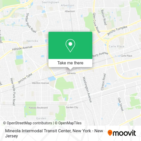 Mineola Intermodal Transit Center map