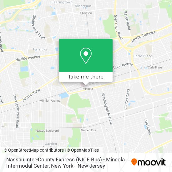 Nassau Inter-County Express (NICE Bus) - Mineola Intermodal Center map