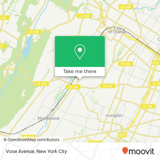 Vose Avenue map