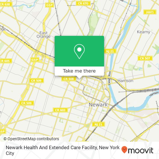 Mapa de Newark Health And Extended Care Facility