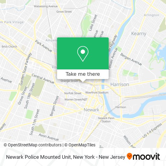 Newark Police Mounted Unit map