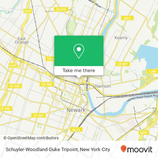 Schuyler-Woodland-Duke Tripoint map