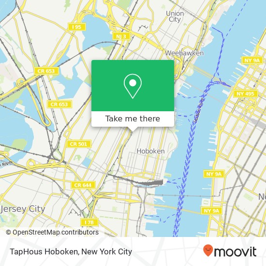 Mapa de TapHous Hoboken