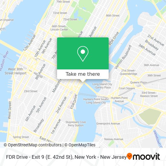 FDR Drive - Exit 9 (E. 42nd St) map