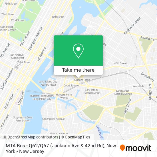 Mapa de MTA Bus - Q62 / Q67 (Jackson Ave & 42nd Rd)