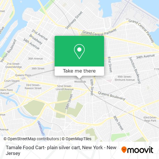Tamale Food Cart- plain silver cart map