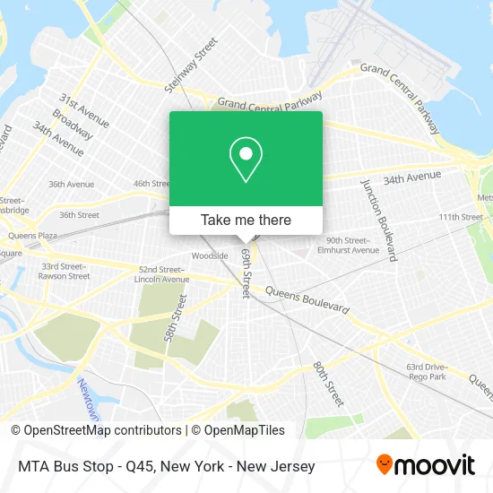 Mapa de MTA Bus Stop - Q45