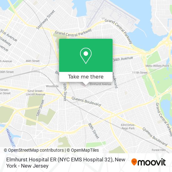 Elmhurst Hospital ER (NYC EMS Hospital 32) map