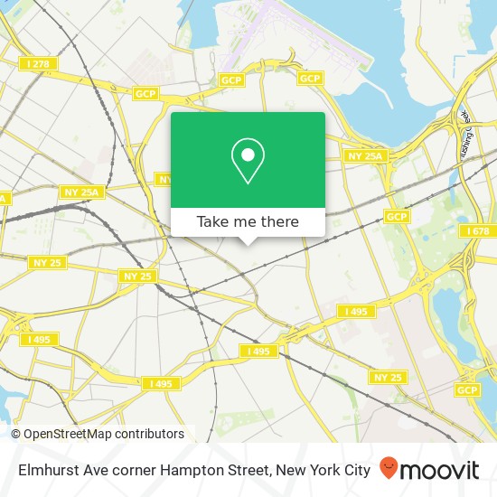 Elmhurst Ave corner Hampton Street map