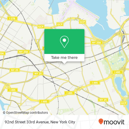 Mapa de 92nd Street 33rd Avenue