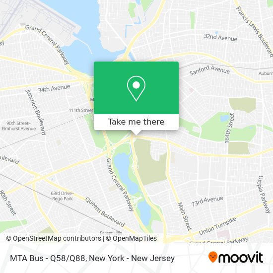 MTA Bus - Q58/Q88 map
