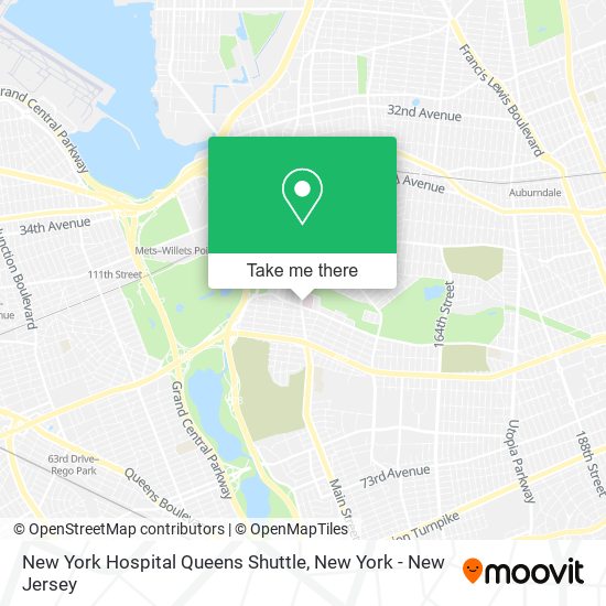 New York Hospital Queens Shuttle map