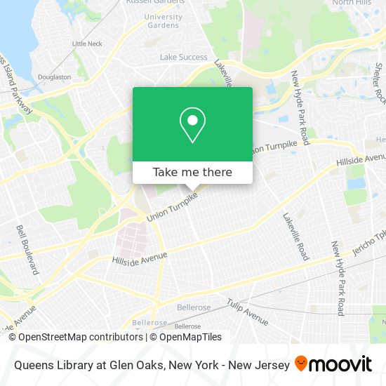 Queens Library at Glen Oaks map
