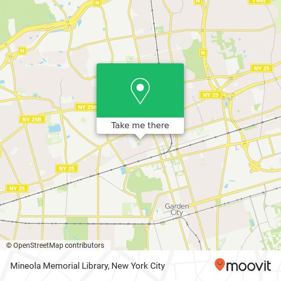 Mineola Memorial Library map