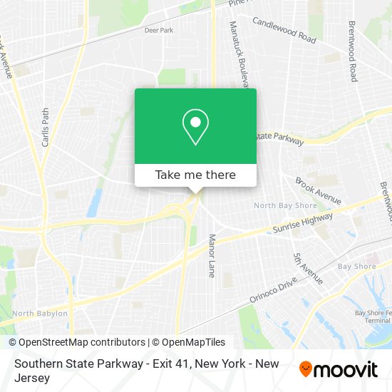 Southern State Parkway - Exit 41 map