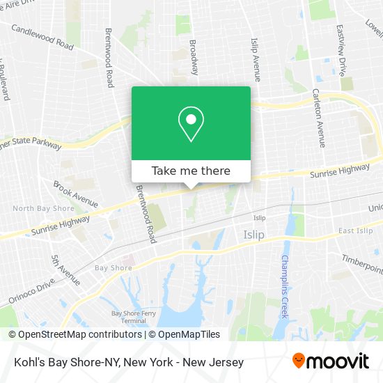 Mapa de Kohl's Bay Shore-NY