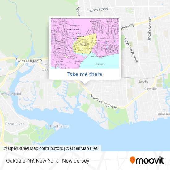 Oakdale, NY map