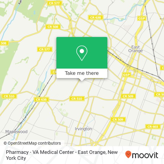 Pharmacy - VA Medical Center - East Orange map