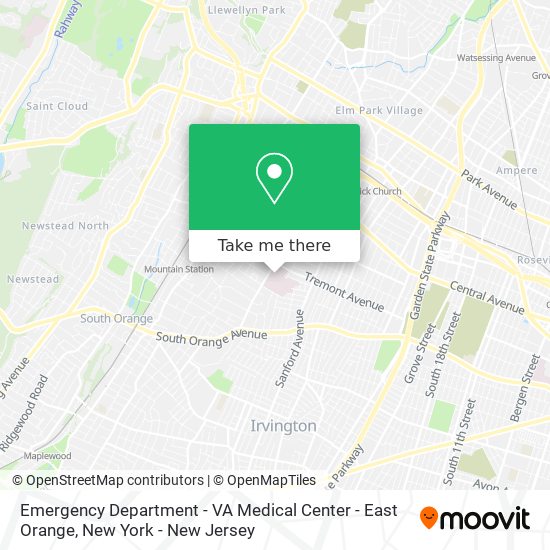 Emergency Department - VA Medical Center - East Orange map