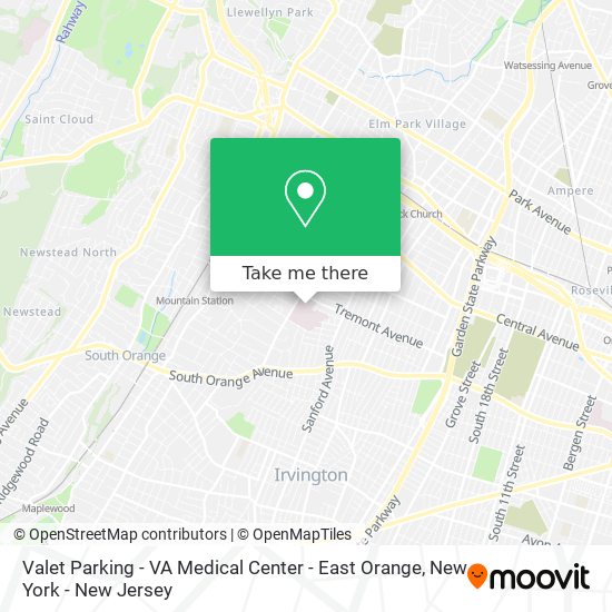 Valet Parking - VA Medical Center - East Orange map