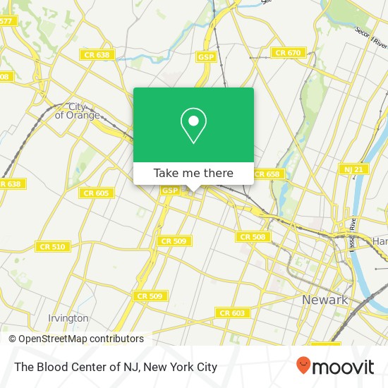 Mapa de The Blood Center of NJ