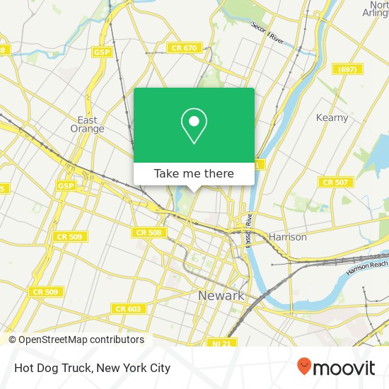 Mapa de Hot Dog Truck
