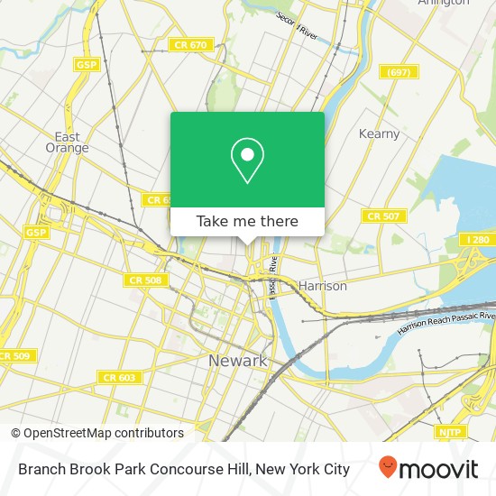 Mapa de Branch Brook Park Concourse Hill