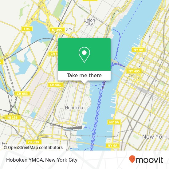 Mapa de Hoboken YMCA