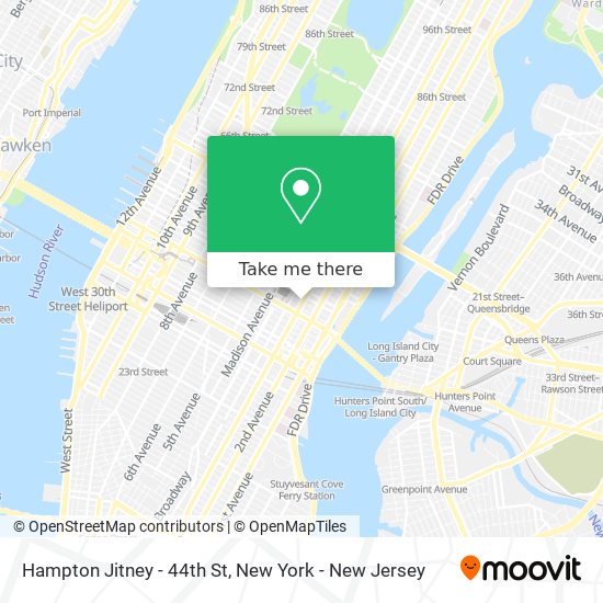 Mapa de Hampton Jitney - 44th St