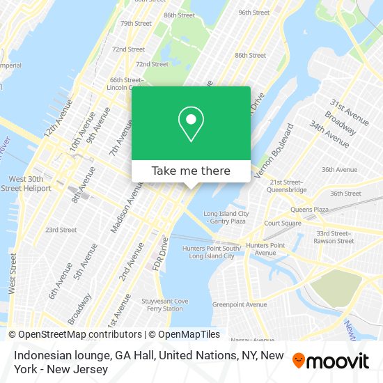 Indonesian lounge, GA Hall, United Nations, NY map
