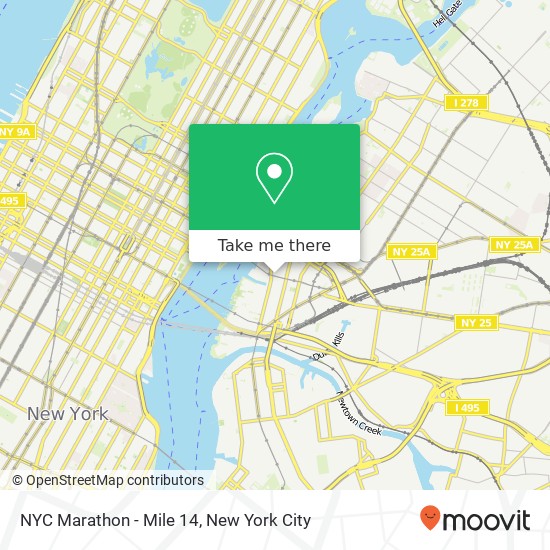 Mapa de NYC Marathon - Mile 14