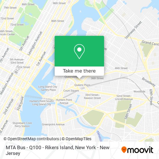 MTA Bus - Q100 - Rikers Island map
