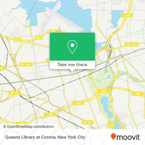 Queens Library at Corona map