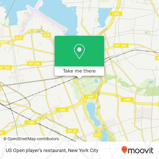 Mapa de US Open player's restaurant
