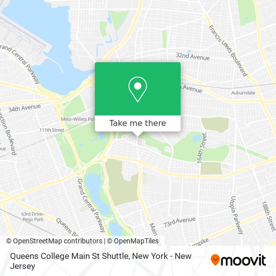 Mapa de Queens College Main St Shuttle