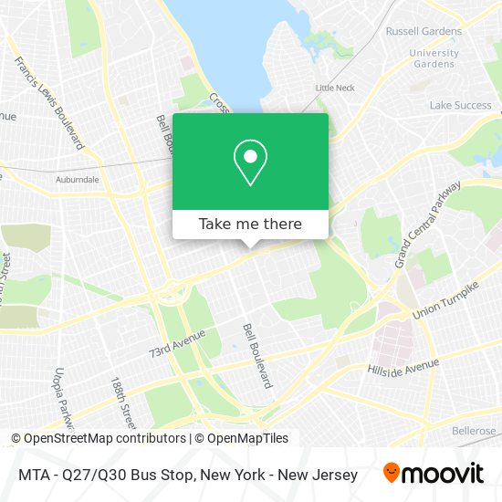 MTA - Q27/Q30 Bus Stop map