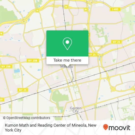 Kumon Math and Reading Center of Mineola map