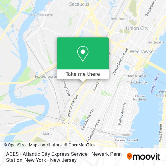 ACES - Atlantic City Express Service - Newark Penn Station map
