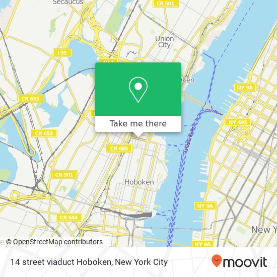 14 street viaduct Hoboken map