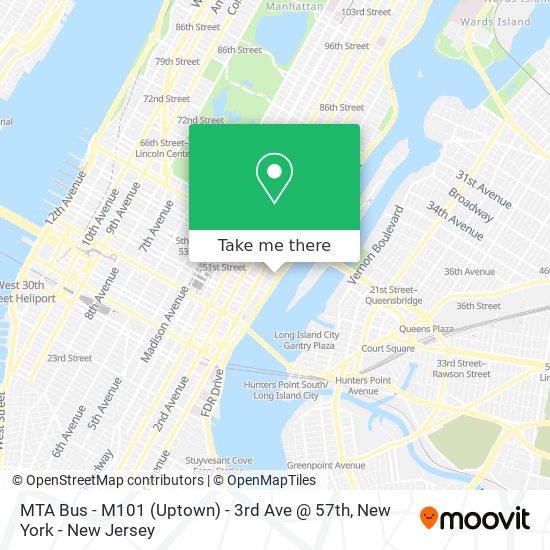 Mapa de MTA Bus - M101 (Uptown) - 3rd Ave @ 57th