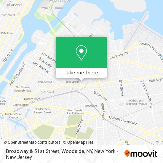 Broadway & 51st Street, Woodside, NY map