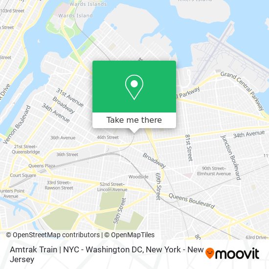 Amtrak Train | NYC - Washington DC map
