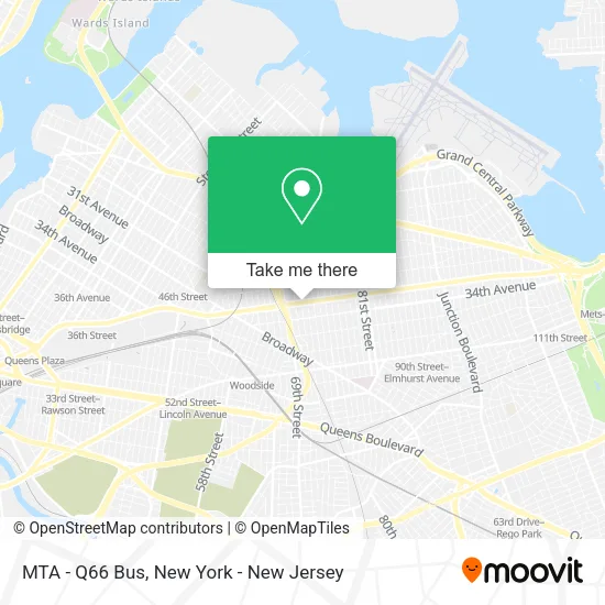 MTA - Q66 Bus map